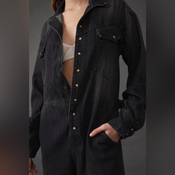 Free People x We the Free Black Care Townes Jumpsuit Size Large NWOT - Picture 3 of 16